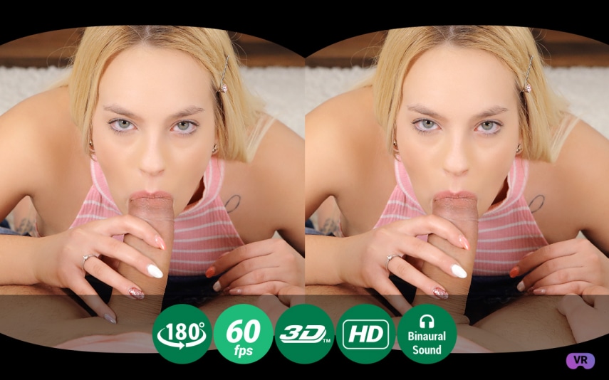 Blowjob for a new dildo